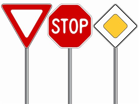 simsearch:400-04648983,k - traffic signs against white background, abstract vector art illustration Stock Photo - Budget Royalty-Free & Subscription, Code: 400-05324325