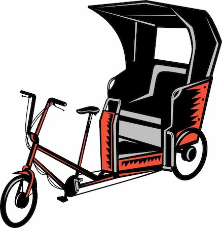 pedicab - illustration of a Cycle Rickshaw isolated on white background Foto de stock - Super Valor sin royalties y Suscripción, Código: 400-05324561