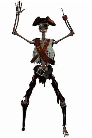 simsearch:400-09046433,k - a evil skeleton pirate - isolated on white Foto de stock - Super Valor sin royalties y Suscripción, Código: 400-05324822