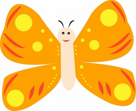 happy butterfly - vector Stock Photo - Budget Royalty-Free & Subscription, Code: 400-05324876