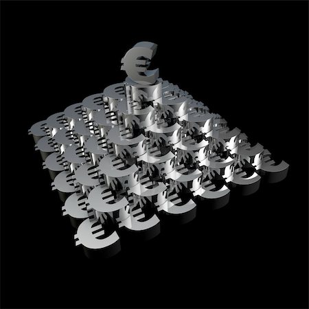 simsearch:400-04758612,k - It's a render of Silver 3D Pyramid of Euro on black background with high resolution. Stock Photo - Budget Royalty-Free & Subscription, Code: 400-05325086