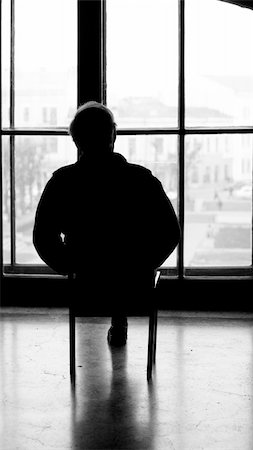 sad addiction pictures - elderly man looking out the window reflecting on the meaning of life Stock Photo - Budget Royalty-Free & Subscription, Code: 400-05325318