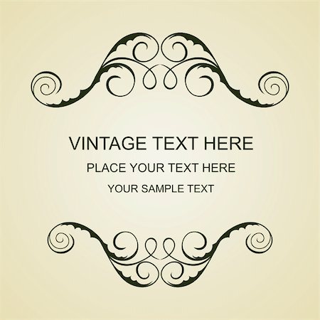 decorative line on border on paper - Illustration of beautiful vintage template. Vector Stock Photo - Budget Royalty-Free & Subscription, Code: 400-05325419