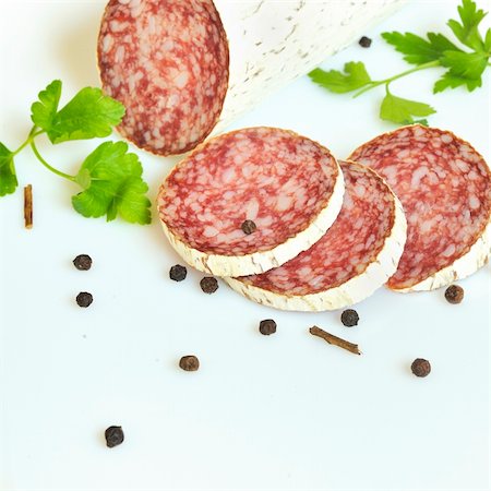 salami slices Stock Photo - Budget Royalty-Free & Subscription, Code: 400-05325474