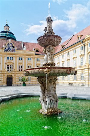 Baroque Fountain in the Abbey of Melk, Austria Stock Photo - Budget Royalty-Free & Subscription, Code: 400-05325558