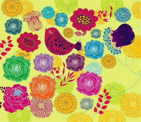 Spring floral background Stock Photo - Budget Royalty-Free & Subscription, Code: 400-05325847