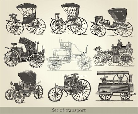 Vector set of old cars Photographie de stock - Aubaine LD & Abonnement, Code: 400-05325848