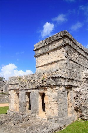 Ancient Tulum Mayan ruins Mexico Quintana Roo blue sky Stock Photo - Budget Royalty-Free & Subscription, Code: 400-05325950