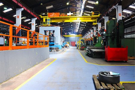 industry factory iron works steel and machine parts modern indoor hall for assambly Stock Photo - Budget Royalty-Free & Subscription, Code: 400-05326050