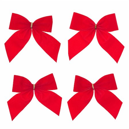 simsearch:400-04353306,k - Four gift red ribbon and bow isolated on white background. Stock Photo - Budget Royalty-Free & Subscription, Code: 400-05326104