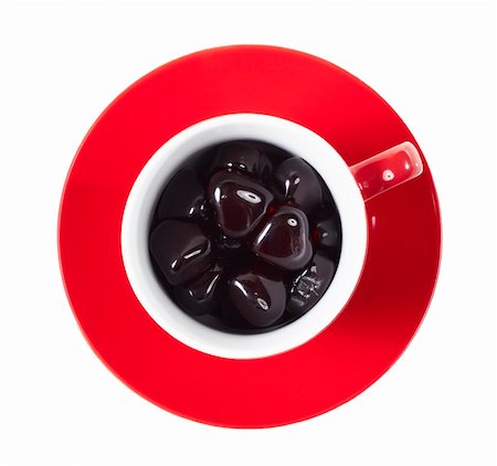 simsearch:400-04789565,k - red cup on the saucer with hearts on white Stockbilder - Microstock & Abonnement, Bildnummer: 400-05326474