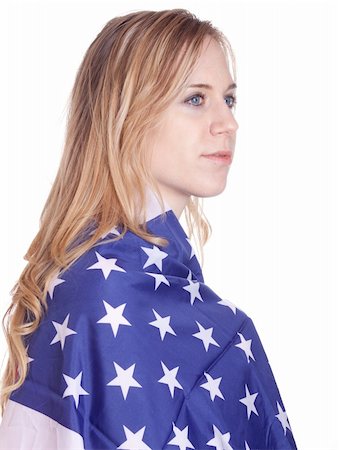 strotter13 (artist) - A blond girl has an American flag wrapped around her. Stock Photo - Budget Royalty-Free & Subscription, Code: 400-05326670