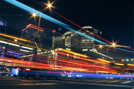 elwynn (artist) - Colorful city night with lights of cars motion blurred in Taipei, Taiwan, Asia. Stock Photo - Budget Royalty-Free & Subscription, Code: 400-05326790
