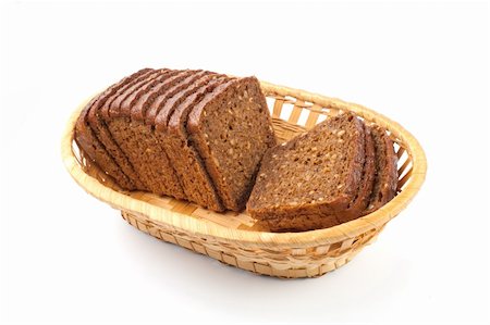simsearch:400-07996450,k - Wicker basket and bread isolated on white background Foto de stock - Royalty-Free Super Valor e Assinatura, Número: 400-05326819