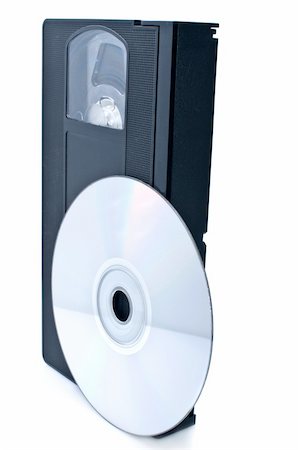 simsearch:400-05085735,k - Videocassette and digital  disc isolated on white background Stockbilder - Microstock & Abonnement, Bildnummer: 400-05326878