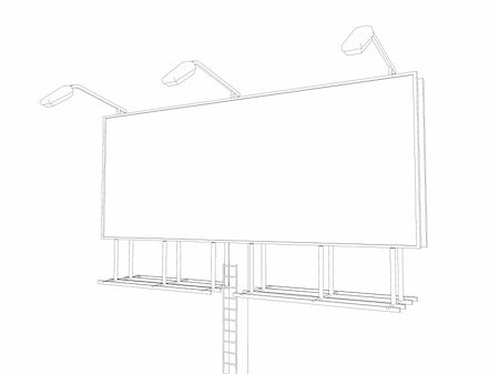 simsearch:400-04261722,k - sketch billboard isolated on white background Photographie de stock - Aubaine LD & Abonnement, Code: 400-05327096