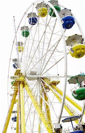 family in theme park - Observation Wheel on white Stock Photo - Budget Royalty-Free & Subscription, Code: 400-05327385