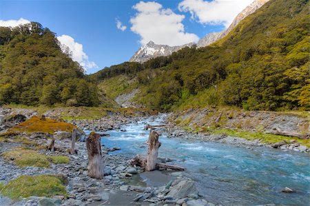 The upper Wilkin river valley on the south island of New Zealand Foto de stock - Super Valor sin royalties y Suscripción, Código: 400-05327463