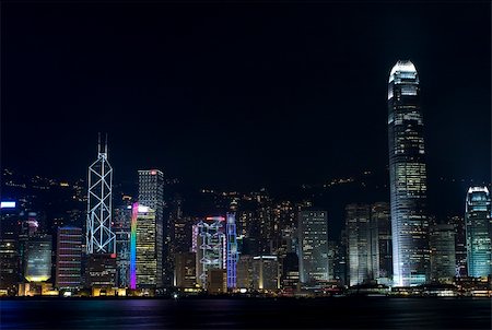 simsearch:400-07630733,k - Hong Kong skyline at night Stock Photo - Budget Royalty-Free & Subscription, Code: 400-05327590