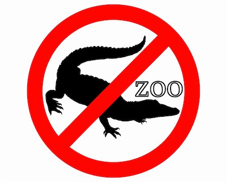 Crocodile in zoo prohibited Stock Photo - Budget Royalty-Free & Subscription, Code: 400-05327859