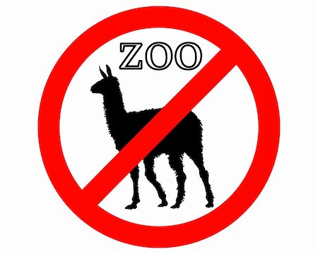 simsearch:400-05329405,k - Lama in zoo prohibited Foto de stock - Royalty-Free Super Valor e Assinatura, Número: 400-05327863