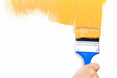 simsearch:400-04275852,k - Orange  painted shape with brush / white background / copy space Stockbilder - Microstock & Abonnement, Bildnummer: 400-05328355