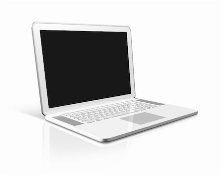 simsearch:400-04854535,k - 3D white laptop computer isolated on white with 2 clipping path : one for global scene and one for the screen Stock Photo - Budget Royalty-Free & Subscription, Code: 400-05328404