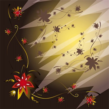 Abstract red background with flowers. Vector illustration. Vector art in Adobe illustrator EPS format, compressed in a zip file. The different graphics are all on separate layers so they can easily be moved or edited individually. The document can be scaled to any size without loss of quality. Stock Photo - Budget Royalty-Free & Subscription, Code: 400-05328573