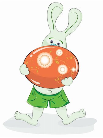 simsearch:400-05040794,k - Easter bunny with colored eggs. Vector illustration. Stock Photo - Budget Royalty-Free & Subscription, Code: 400-05328875