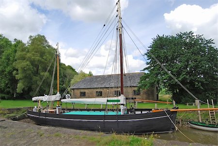 A Vintage Sailing Barge by a river in Devon Stock Photo - Budget Royalty-Free & Subscription, Code: 400-05328905