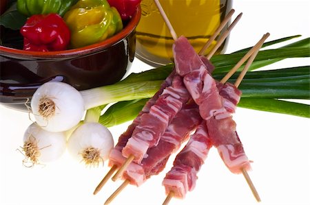 skewers of lamb, onions and peppers Eastern Photographie de stock - Aubaine LD & Abonnement, Code: 400-05328936