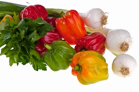 some small exotic peppers on white background Photographie de stock - Aubaine LD & Abonnement, Code: 400-05328939