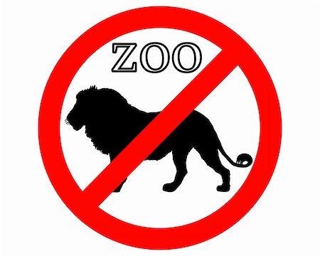 simsearch:400-05329405,k - Lion in zoo prohibited Foto de stock - Royalty-Free Super Valor e Assinatura, Número: 400-05329148