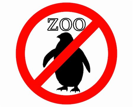 simsearch:400-05329148,k - Penguin in zoo prohibited Photographie de stock - Aubaine LD & Abonnement, Code: 400-05329189
