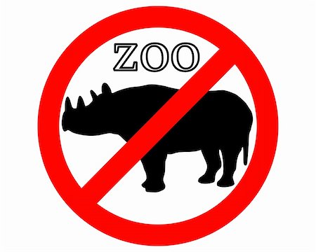 simsearch:400-05329405,k - Rhinoceros in zoo prohibited Fotografie stock - Microstock e Abbonamento, Codice: 400-05329479