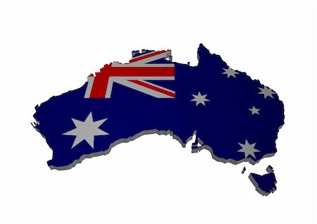 3D outline of Australia with flag Stock Photo - Budget Royalty-Free & Subscription, Code: 400-05329729