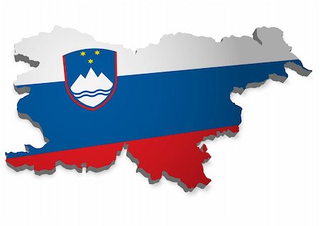 simsearch:400-06770077,k - 3D outline of Slovenia with flag Stock Photo - Budget Royalty-Free & Subscription, Code: 400-05329732