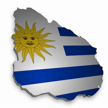 simsearch:400-06746448,k - 3D outline of Uruguay with flag Foto de stock - Super Valor sin royalties y Suscripción, Código: 400-05329733