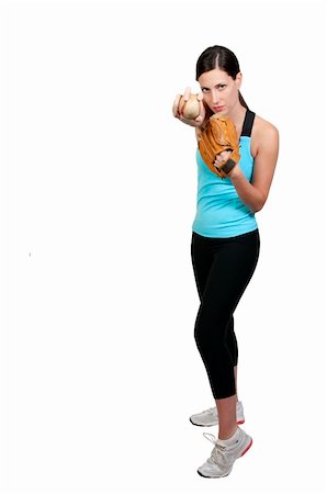 A beautiful woman throwing a baseball into the air Stock Photo - Budget Royalty-Free & Subscription, Code: 400-05329762