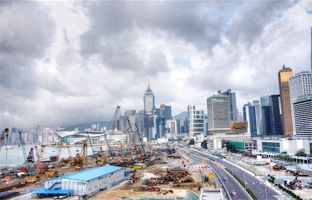 Huge Construction Site in Hong Kong and sky Stock Photo - Budget Royalty-Free & Subscription, Code: 400-05329774