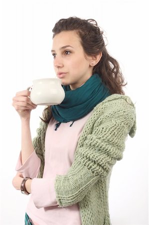 portrait of  girl with milk cup Stock Photo - Budget Royalty-Free & Subscription, Code: 400-05329835