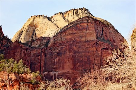 simsearch:400-04355466,k - The Great White Throne Zion Canyon National Park Utah Southwest Stock Photo - Budget Royalty-Free & Subscription, Code: 400-05329868