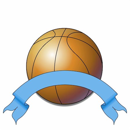 Basket ball with blue ribbon/scroll Stock Photo - Budget Royalty-Free & Subscription, Code: 400-05329915