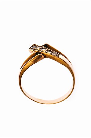 simsearch:400-05297829,k - Golden ring isolated on the white background Photographie de stock - Aubaine LD & Abonnement, Code: 400-05320462