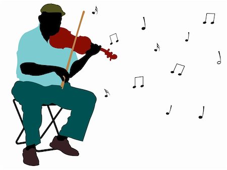man playing violin silhouette, abstract vector art illustration Stock Photo - Budget Royalty-Free & Subscription, Code: 400-05320564