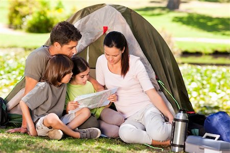 father son camping woods - Family camping in the park Stock Photo - Budget Royalty-Free & Subscription, Code: 400-05320580