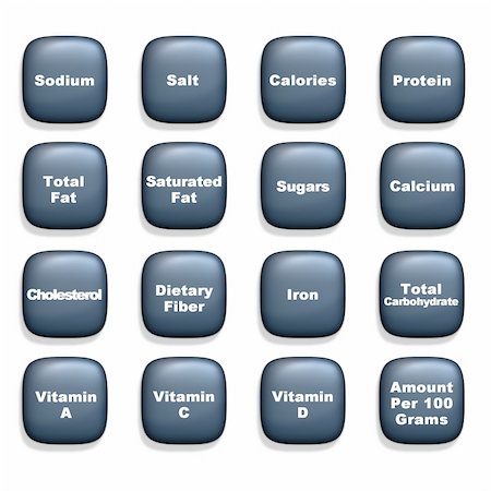 simsearch:400-05272635,k - 16 icons containing nutrition related words over a white background Stock Photo - Budget Royalty-Free & Subscription, Code: 400-05321021