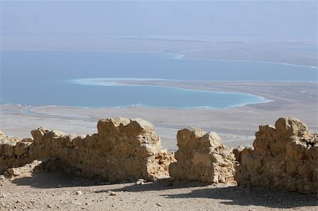 Dead sea view from Masada Mountain in the Judea Desert Fotografie stock - Microstock e Abbonamento, Codice: 400-05321778