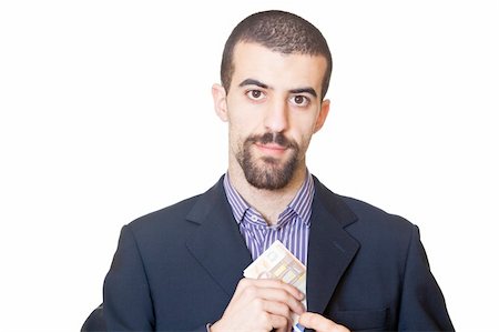 Corrupted Business Man Hiding Banknote Stock Photo - Budget Royalty-Free & Subscription, Code: 400-05321851