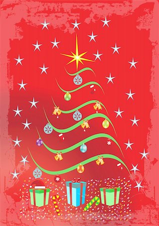Abstract christmas tree, vector illustration Photographie de stock - Aubaine LD & Abonnement, Code: 400-05322066